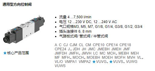 festo通用型方向控制閥