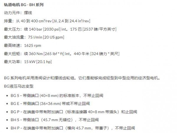 SAMHYDRAULIK 液壓馬達(dá)BG SAM系列