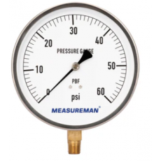 MEASUREMAN 304 不銹鋼表殼無鉛承包商壓力表系列