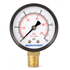MEASUREMAN 低壓表0-15PSI/KP干空氣壓力表